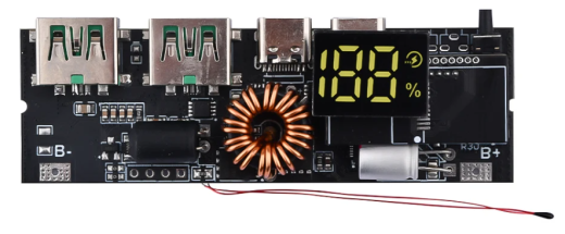 LED双USB PD快充5A 100W Type-C USB移动电源18650充电模块带温度保护缩略图